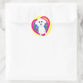 Bichon Frise Runder Aufkleber (Tasche)