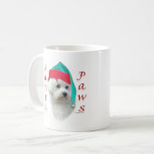 Bichon Frise Santa Paws Kaffeetasse (Vorderseite Links)