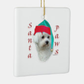 Bichon Frise Santa Paws Keramikornament (Rechts)