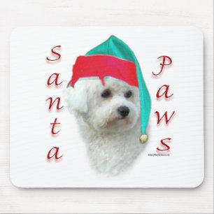 Bichon Frise Santa Paws Mousepad