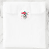 Bichon Frise Santa Paws Runder Aufkleber (Tasche)