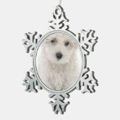 Bichon Frise Schneeflocken Zinn-Ornament (Rechts)