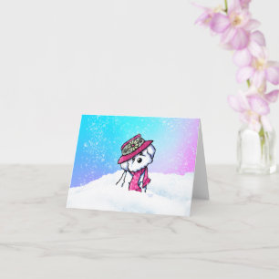 Bichon Frise Schneeiger Winter Karte