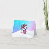 Bichon Frise Schneeiger Winter Karte (Vorderseite)
