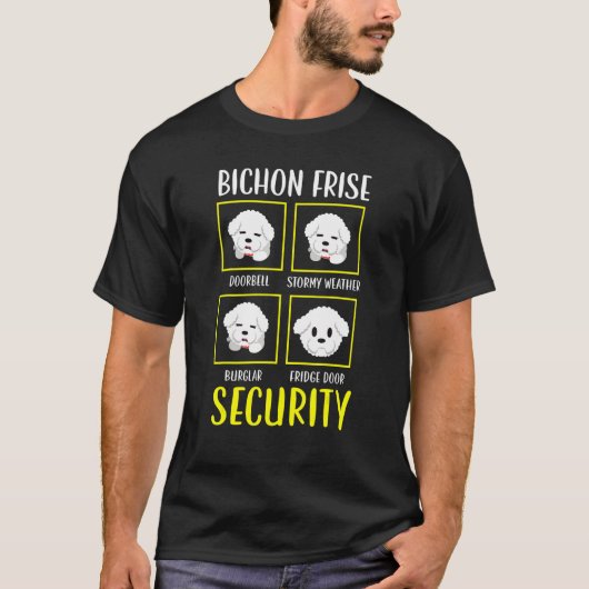 Bichon Frise Security Curry Hair Pup Welpe 1 T-Shirt (Vorderseite)