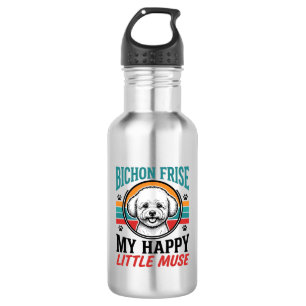 Bichon Frise Shirt Vintage Spirit Hund Art_1 Edelstahlflasche