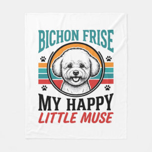 Bichon Frise Shirt Vintage Spirit Hund Art_1 Fleecedecke