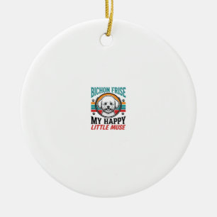 Bichon Frise Shirt Vintage Spirit Hund Kunst_1 Keramik Ornament