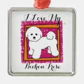 BICHON FRISE SILBERNES ORNAMENT (Vorne)
