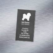 Bichon Frise Silhouette Hunde Rasse Vertikal Magnetische Visitenkarte (Beispiel)