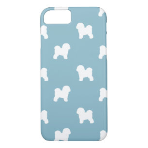 Bichon Frise Silhouette-Muster-Blau Case-Mate iPhone Hülle