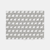 Bichon Frise Silhouette-Muster-Grau Fleecedecke (Vorderseite (Horizontal))