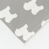Bichon Frise Silhouette-Muster-Grau Fleecedecke (Ecke)