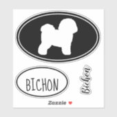 Bichon Frise Silhouette Vinyl Sticker Set (Blatt)