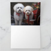 Bichon Frise Snowy Sleigh Weihnachtsdekor Karte (Innenseite)