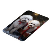 Bichon Frise Snowy Sleigh Weihnachtsdekor Magnet (Linke Seite)