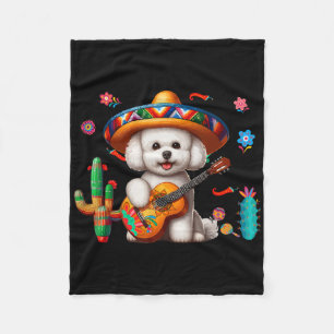Bichon Frise Sombrero Mexican Guitar Cinco De Mayo Fleecedecke