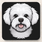 Bichon Frise spendet Niedlichen Welpengesicht Hund Getränkeuntersetzer (Vorderseite)