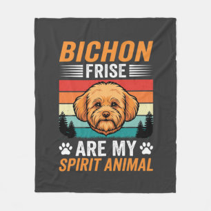 Bichon Frise Spirit-Tier Retro-Hund Fleecedecke