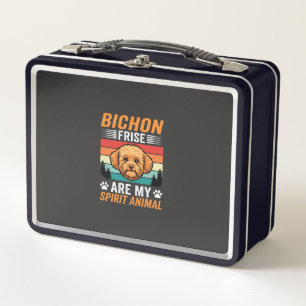 Bichon Frise Spirit-Tier Retro-Hund Metall Brotdose