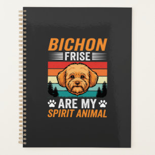 Bichon Frise Spirit-Tier Retro-Hund Planer