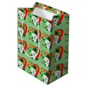 Bichon Frise St. Patricks Day Mittlere Geschenktüte (Rückseite Schrägansicht)