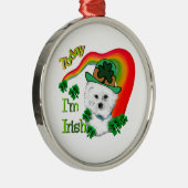 Bichon Frise St Patricks Silbernes Ornament (Rechts)