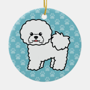 Bichon Frise Süße Hündin Illustration Keramikornament