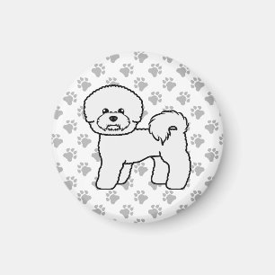 Bichon Frise Süße Zeichentrick-Hund-Illustration Magnet