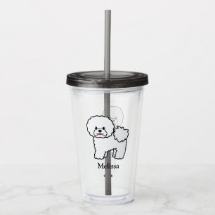 Bichon Frise Süßer Cartoon-Hund mit individuellem Acryltrinkbecher