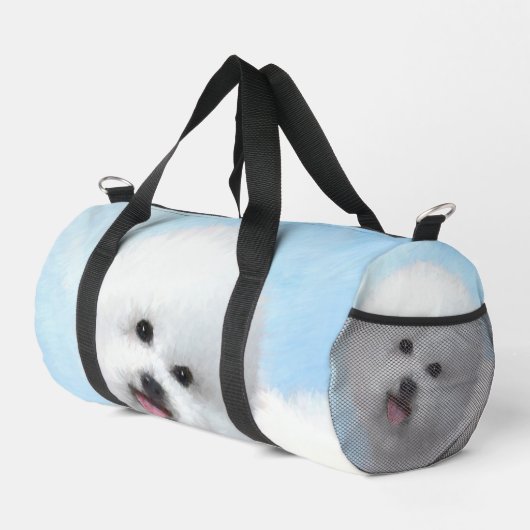 Bichon Frise Tenerife Malerei White Niedlich Dog A Duffle Bag (Rechte Ecke)