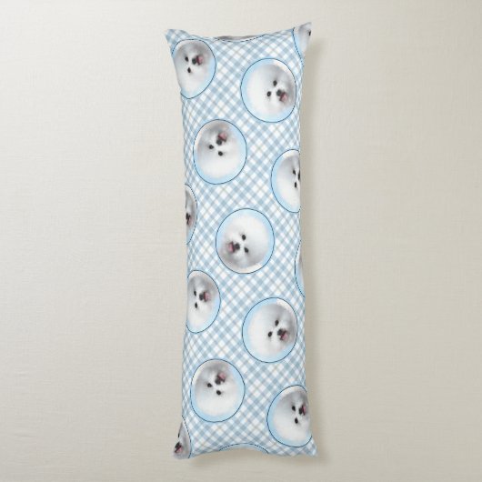 Bichon Frise Tenerife Malerei White Niedlich Dog A Seitenschläferkissen (Rückseite (Vertikal))