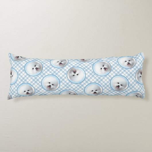 Bichon Frise Tenerife Malerei White Niedlich Dog A Seitenschläferkissen (Vorderseite)