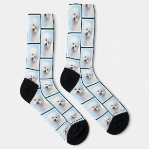 Bichon Frise Tenerife Malerei White Niedlich Dog A Socken