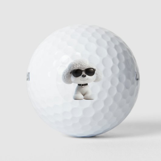 Bichon Frise Theme Golfbälle (Vorderseite)