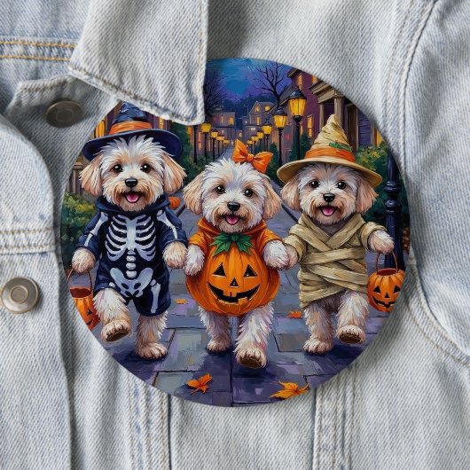 Bichon Frise Trick-oder-Treating Halloween-Kostüme Button (Beispiel)