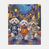 Bichon Frise Trick-oder-Treating Halloween-Kostüme Fleecedecke (Vorderseite)