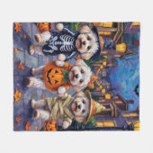 Bichon Frise Trick-oder-Treating Halloween-Kostüme Fleecedecke (Vorderseite (Horizontal))