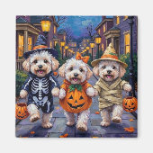Bichon Frise Trick-oder-Treating Halloween-Kostüme Magnet (Vorne)