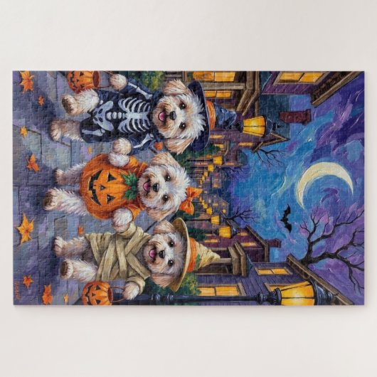 Bichon Frise Trick-oder-Treating Halloween-Kostüme Puzzle (Horizontal)