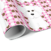 Bichon Frise Tupfen-Packpapier Geschenkpapier (Rolleneckpunkt)