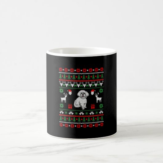 Bichon Frise Ugly Christmas Sweater Kaffeetasse (Mittel)