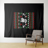 Bichon Frise Ugly Christmas Sweater Wandteppich (Beispiel (Horizontal))