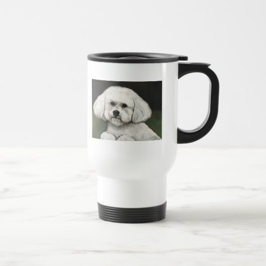 Bichon Frise ursprüngliche Hundekunst-Reise-Tasse Reisebecher (Rechts)