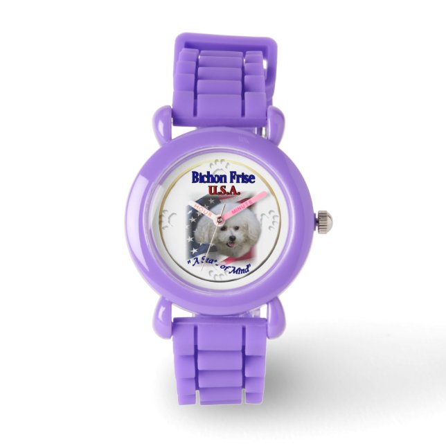 Bichon Frise USA Armbanduhr (Vorderseite)