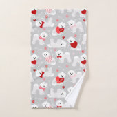 Bichon Frise Valentine Pattern Badetuch Set (Handtuch)