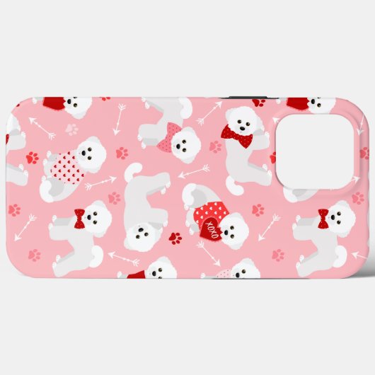 Bichon Frise Valentine Pattern Case-Mate iPhone Hülle (Rückseite (Horizontal))