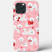 Bichon Frise Valentine Pattern Case-Mate iPhone Hülle (Rückseite)