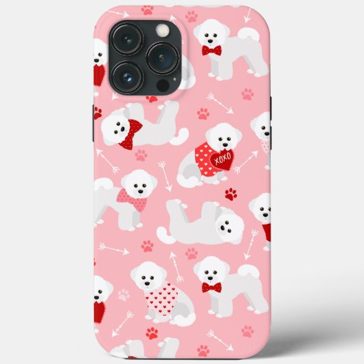 Bichon Frise Valentine Pattern Case-Mate iPhone Hülle (Rückseite)
