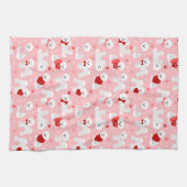 Bichon Frise Valentine Pattern Geschirrtuch (Horizontal)